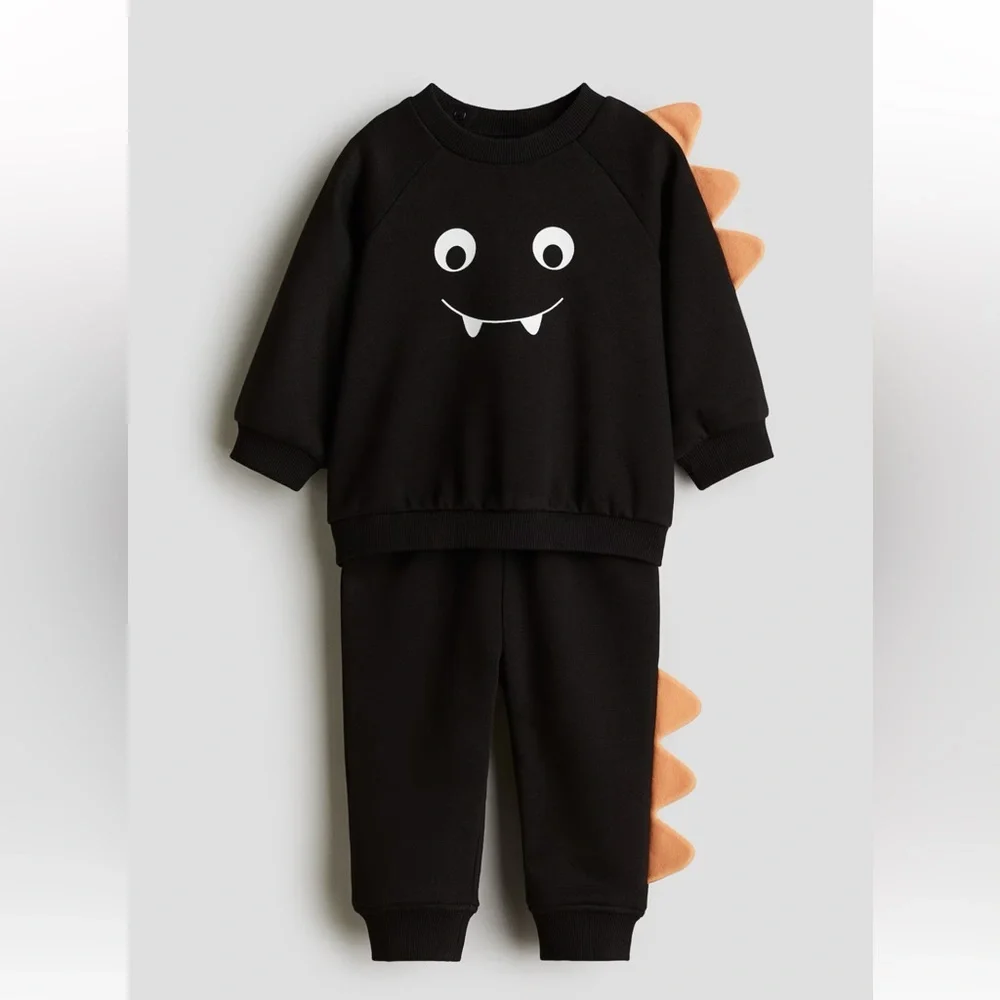 Black Dinosaur Sweatshirt and Pants Set! NWOT 6-9m